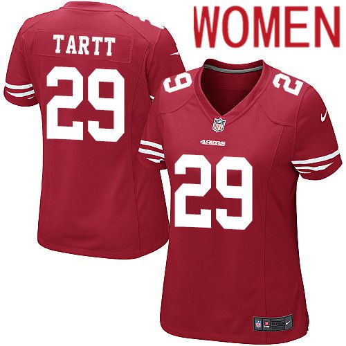 Cheap Women San Francisco 49ers 29 Jaquiski Tartt Nike Scarlet Game Player NFL Jersey